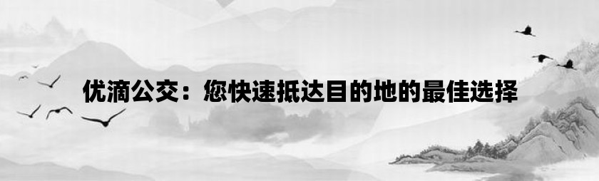 优滴公交：您快速抵达目的地的最佳选择