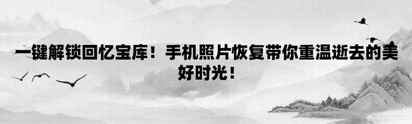 一键解锁回忆宝库！手机照片恢复带你重温逝去的美好时光！