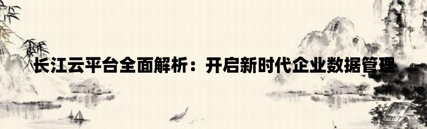 长江云平台全面解析：开启新时代企业数据管理