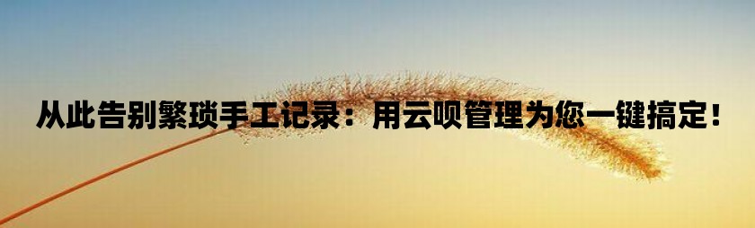 从此告别繁琐手工记录：用云呗管理为您一键搞定！