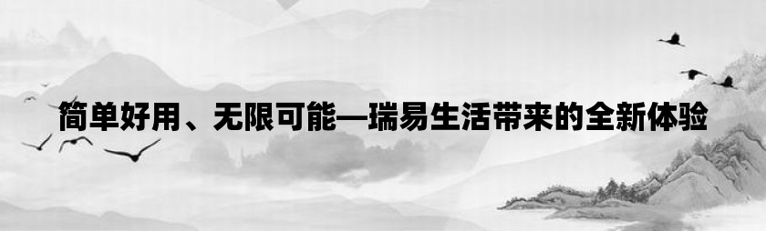 简单好用、无限可能—瑞易生活带来的全新体验