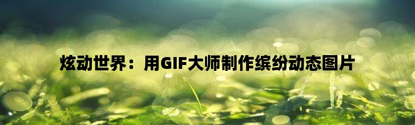 炫动世界：用gif大师制作缤纷动态图片