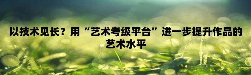 以技术见长？用“艺术考级平台”进一步提升作品的艺术水平