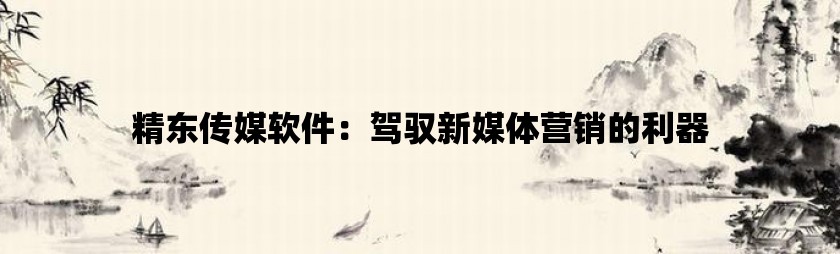 精东传媒软件：驾驭新媒体营销的利器